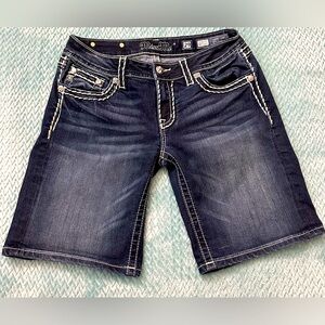 Miss Me Blue Jean Shorts with Decorative Stitching ✨